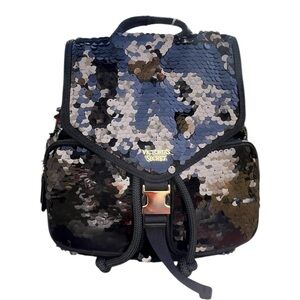 Victoria's Secret Glam Sequin Backpack - Black and Silver